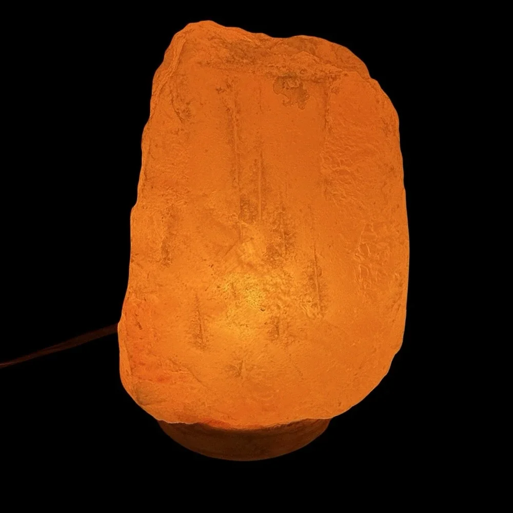 Himalayan Pink Salt Crystal Lamp, Corded‎ Plug-In Table Lamp w/ Switch 7.25